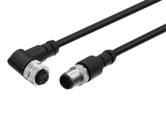 M8---3芯连接器线束 180°公头---90°母头